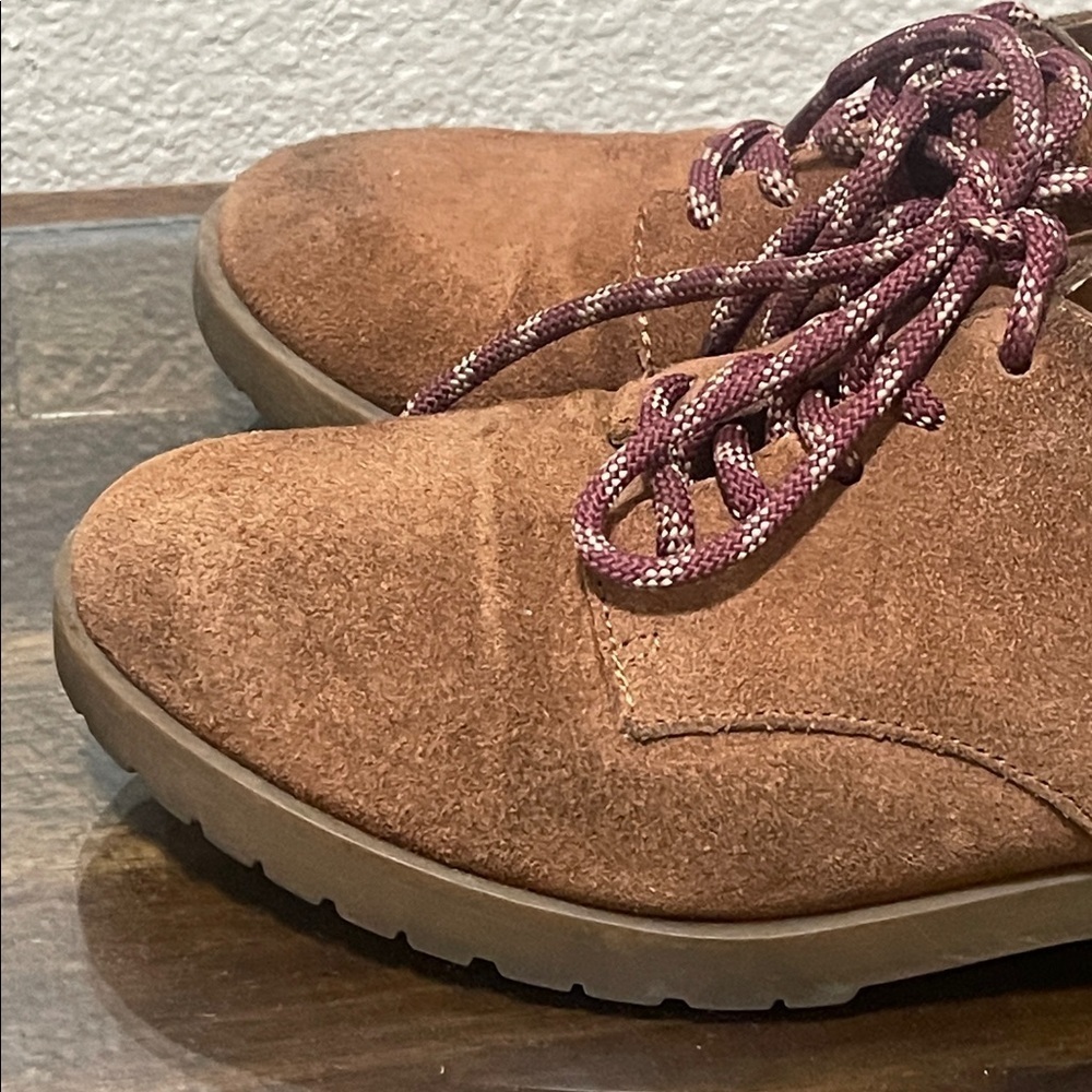 Crown Vintage Brown Suede Leather Women's Oxford La e up Shoes Sz 6M - Picture 13 of 14